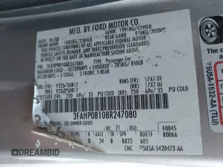 2008 Ford Fusion SEL with VIN 3FAHP08108R247080, listed as a IAAI auction lot 42015038 with 202,843 mi miles. Bid and sale history available at carsss.com. Image 9.