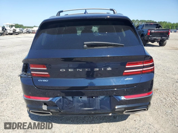 2024 Genesis GV80 with VIN KMUHBDSB2RU200772, listed as a Copart auction lot 61244085 with 22,296 mi miles and Salvage title. Bid and sale history available at DreamBid. Image 6.