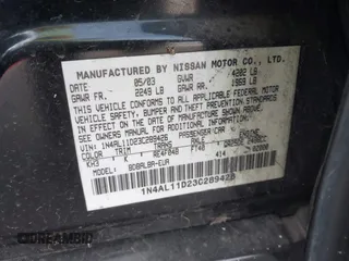 2003 Nissan Altima S with VIN 1N4AL11D23C289426, listed as a IAAI auction lot 42645759 with 216,835 mi miles and . Bid and sale history available at DreamBid. Image 9.