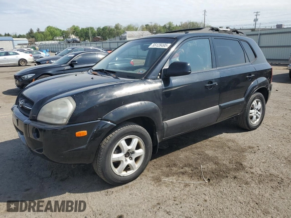 2006 Hyundai Tucson GLS with VIN KM8JN12D46U275248, listed as a Copart auction lot 55128495 with 129,207 mi miles and Clean Title. Bid and sale history available at carsss.com. Image 1.