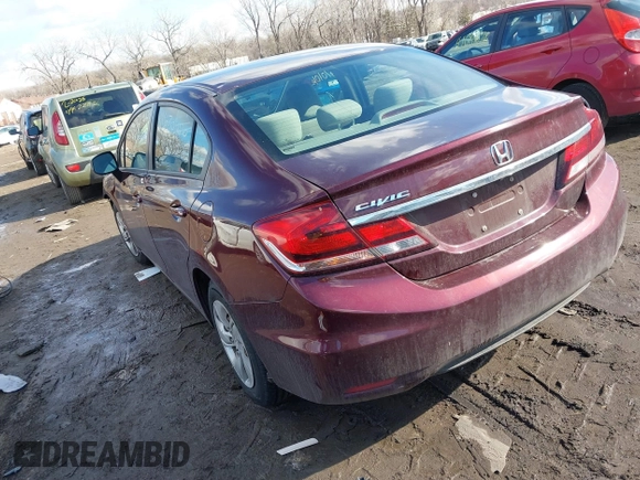 2013 Honda Civic LX z VIN 19XFB2F51DE085415, wystawiony jako IAAI lot #41670106 z przebiegiem 98 683 mil mil oraz . Historia ofert i sprzedaży dostępna na DreamBid. Obrazek 3.