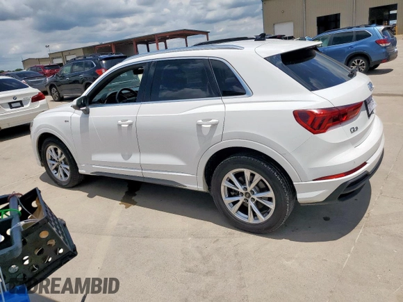 2023 Audi Q3 S line Premium with VIN WA1DECF32P1074282, listed as a Copart auction lot 58596045 with 52,392 mi miles and Salvage title. Bid and sale history available at DreamBid. Image 2.