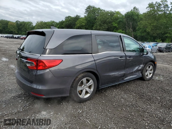 2018 Honda Odyssey EX z VIN 5FNRL6H56JB108661, wystawiony jako Copart lot #62807955 z przebiegiem 96 164 mil mil oraz Szkoda całkowita • Salvage title. Historia ofert i sprzedaży dostępna na DreamBid. Obrazek 3.
