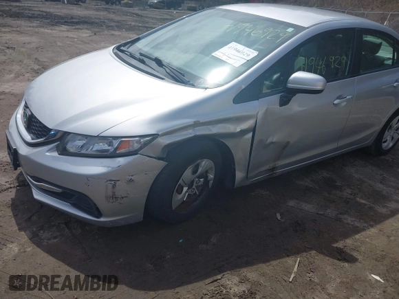 2015 Honda Civic Sedan LX with VIN 19XFB2F50FE702158, listed as a IAAI auction lot 41946929 with 48,646 mi miles. Bid and sale history available at carsss.com. Image 6.