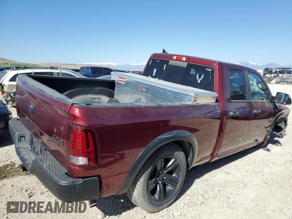 2021 Ram 1500 Warlock with VIN 1C6RR7GG1MS537311, listed as a Copart auction lot 53086835 with 56,384 mi miles and Salvage title. Bid and sale history available at DreamBid. Image 3.