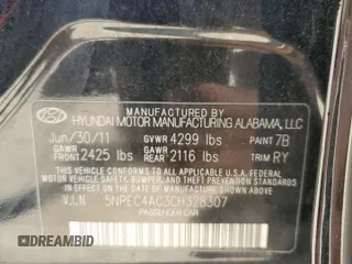 2012 Hyundai Sonata 2.4L Limited PZEV with VIN 5NPEC4AC3CH328307, listed as a Copart auction lot 76809354 with 129,321 mi miles and Salvage Title. Bid and sale history available at carsss.com. Image 12.