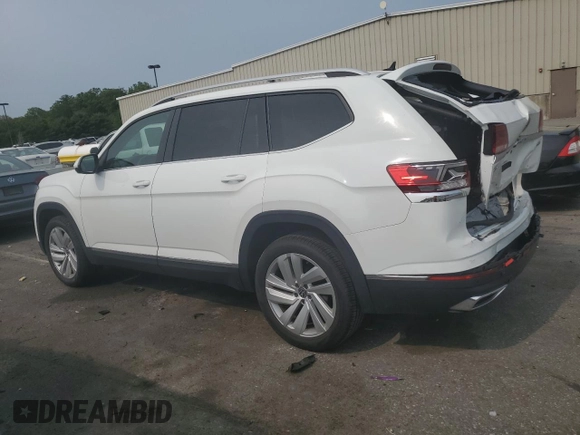 2021 Volkswagen Atlas SEL with VIN 1V2BR2CA7MC549227, listed as a Copart auction lot 59127625 with 35,698 mi miles and Salvage title. Bid and sale history available at DreamBid. Image 2.