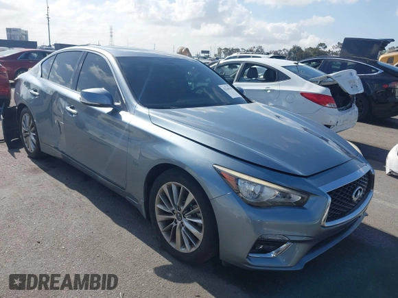 2018 Infiniti Q50 Luxe with VIN JN1EV7AP6JM363685, listed as a IAAI auction lot 42246139 with 42,375 mi miles and . Bid and sale history available at DreamBid. Image 1.
