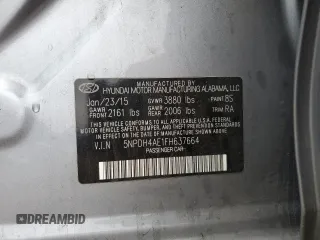 2015 Hyundai Elantra SE z VIN 5NPDH4AE1FH637664, wystawiony jako Copart lot #80329264 z przebiegiem 123 641 mil mil oraz Szkoda całkowita • Salvage title. Historia ofert i sprzedaży dostępna na DreamBid. Obrazek 15.