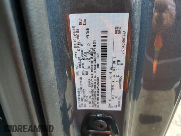 2021 Ford F-150 XL z VIN 1FTMF1E58MKD90530, wystawiony jako Copart lot #61824123 z przebiegiem 5 656 mil mil oraz . Historia ofert i sprzedaży dostępna na DreamBid. Obrazek 14.