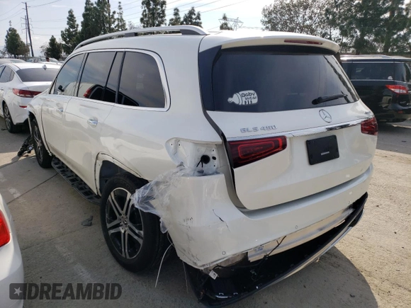 2020 Mercedes-Benz GLS with VIN 4JGFF5KE4LA108565, listed as a Copart auction lot 45394653 with 21,096 mi miles. Bid and sale history available at carsss.com. Image 2.