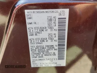 2015 Infiniti QX60 with VIN 5N1AL0MNXFC543215, listed as a Copart auction lot 52249185 with 76,482 mi miles and Salvage Title. Bid and sale history available at carsss.com. Image 13.