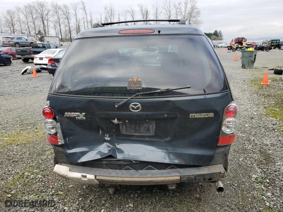 2006 Mazda MPV LX with VIN JM3LW28A060557429, listed as a Copart auction lot 82471404 with 332,640 mi miles and Salvage Title. Bid and sale history available at carsss.com. Image 6.