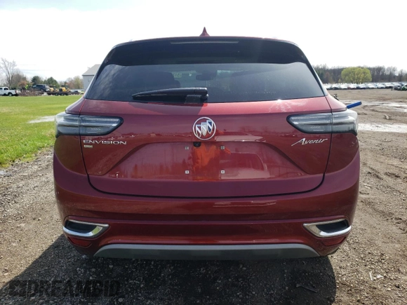 2021 Buick Envision Avenir with VIN LRBFZSR42MD141943, listed as a Copart auction lot 51734955 with 25,818 mi miles and Salvage Title. Bid and sale history available at carsss.com. Image 6.