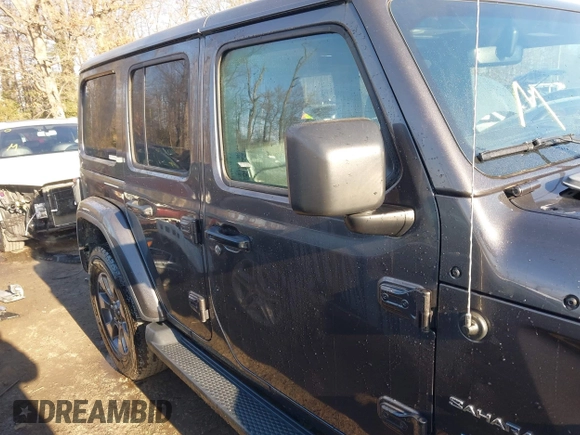 2018 Jeep Wrangler Unlimited Sahara with VIN 1C4HJXEN5JW203879, listed as a IAAI auction lot 41131467 with 87,065 mi miles and . Bid and sale history available at DreamBid. Image 13.