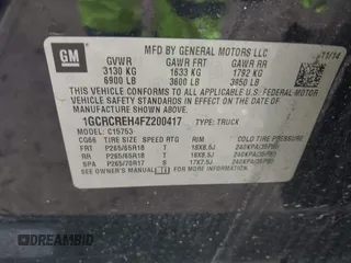 2015 Chevrolet Silverado 1500 LT with VIN 1GCRCREH4FZ200417, listed as a IAAI auction lot 41732194 with 135,000 mi miles. Bid and sale history available at carsss.com. Image 9.