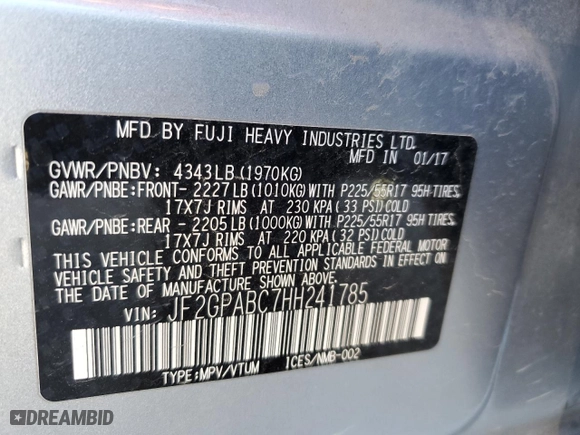 2017 Subaru Crosstrek Premium with VIN JF2GPABC7HH241785, listed as a Copart auction lot 81203914 with NaN miles and Salvage Title. Bid and sale history available at carsss.com. Image 14.