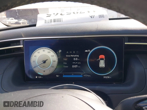 2023 Hyundai Tucson SEL with VIN 5NMJFCAE3PH261633, listed as a IAAI auction lot 41795265 with 39,374 mi miles and . Bid and sale history available at DreamBid. Image 7.