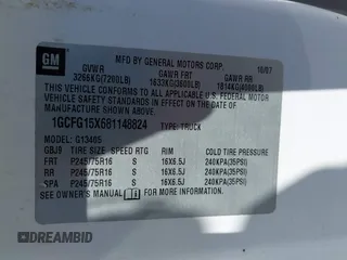 2008 Chevrolet Express Cargo z VIN 1GCFG15X681148824, wystawiony jako IAAI lot #41847111 z przebiegiem 251 449 mil mil oraz . Historia ofert i sprzedaży dostępna na DreamBid. Obrazek 9.