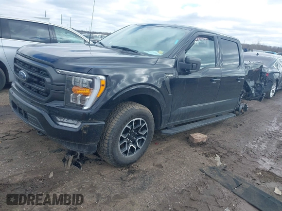 2023 Ford F-150 XL with VIN 1FTEW1EP2PKE26447, listed as a IAAI auction lot 41730421 with 17,822 mi miles. Bid and sale history available at carsss.com. Image 2.