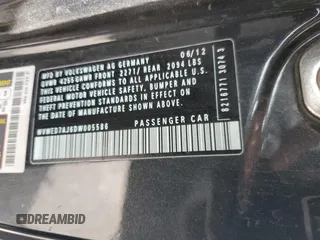 2013 Volkswagen GTI с VIN WVWED7AJ6DW005586, выставлен на аукционе Copart как лот 55533095 с пробегом 123 477 миль миль и Списание • Salvage title. История ставок и продаж доступна на DreamBid. Изображение 12.