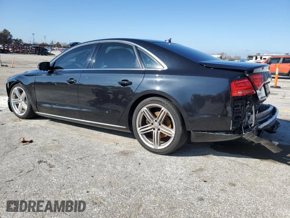2013 Audi A8 3.0L with VIN WAUAGAFD0DN002546, listed as a Copart auction lot 81145504 with 107,079 mi miles and Salvage title. Bid and sale history available at DreamBid. Image 2.