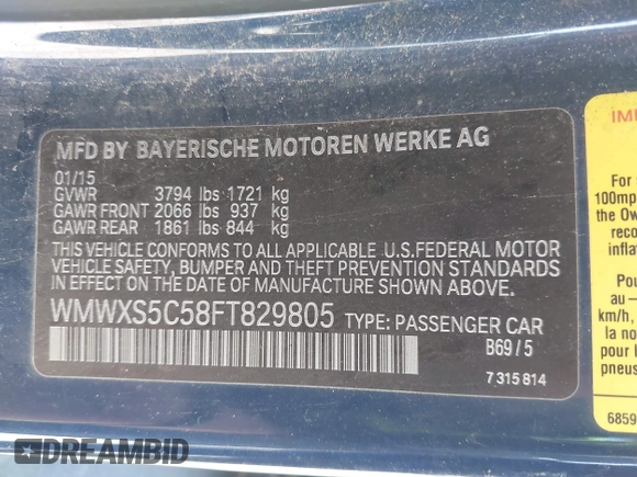 2015 MINI Hardtop 4 Door z VIN WMWXS5C58FT829805, wystawiony jako IAAI lot #42023026 z przebiegiem 141 330 mil mil oraz . Historia ofert i sprzedaży dostępna na DreamBid. Obrazek 9.
