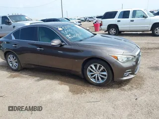 2014 Infiniti Q50 Sport with VIN JN1BV7ARXEM690925, listed as a IAAI auction lot 42163630 with 130,931 mi miles and . Bid and sale history available at carsss.com. Image 1.