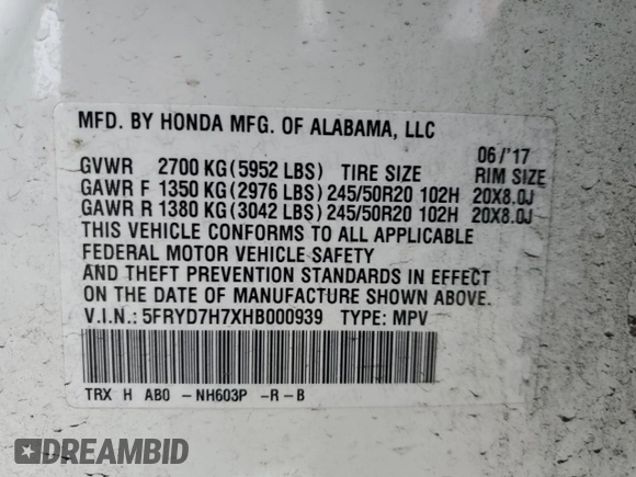 2017 Acura MDX Sport Hybrid w/Advance Pkg with VIN 5FRYD7H7XHB000939, listed as a Copart auction lot 44944615 with 114,820 mi miles and Salvage Title. Bid and sale history available at carsss.com. Image 14.