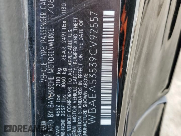 2009 BMW 6 Series 650i z VIN WBAEA53539CV92557, wystawiony jako Copart lot #88932905 z przebiegiem 139 711 mil mil oraz Szkoda całkowita • Salvage title. Historia ofert i sprzedaży dostępna na DreamBid. Obrazek 12.