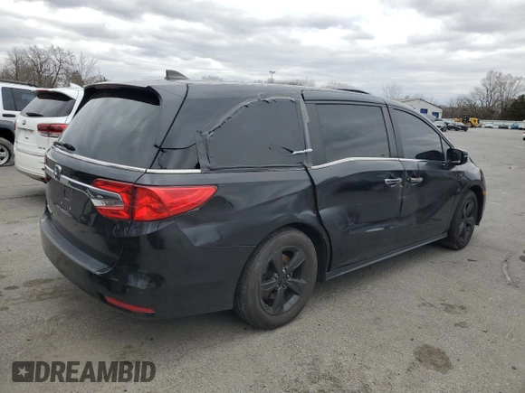 2020 Honda Odyssey EX-L with VIN 5FNRL6H73LB027654, listed as a Copart auction lot 47533955 with Not Provided miles and Salvage Title. Bid and sale history available at carsss.com. Image 3.