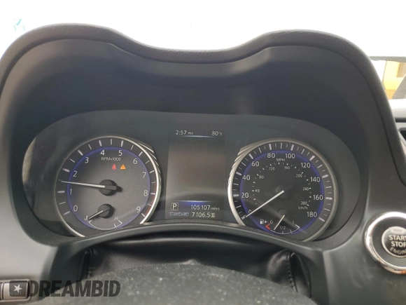 2014 Infiniti Q50 Premium with VIN JN1BV7AP8EM684524, listed as a Copart auction lot 59286115 with 105,107 mi miles and Salvage title. Bid and sale history available at DreamBid. Image 9.