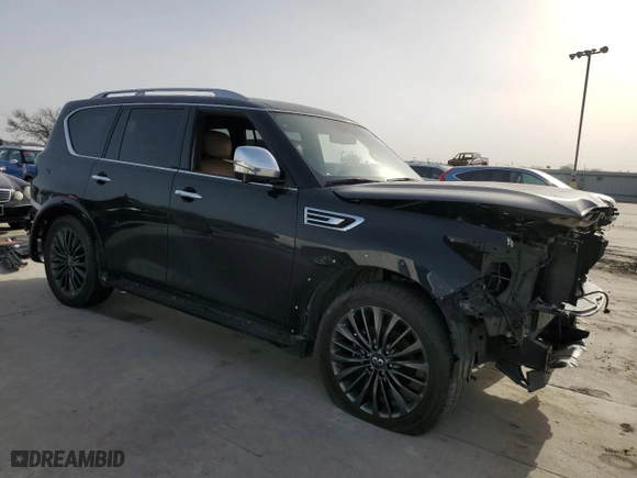 2022 Infiniti QX80 SENSORY with VIN JN8AZ2BFXN9743389, listed as a Copart auction lot 48230285 with 0 mi miles and Salvage Title. Bid and sale history available at carsss.com. Image 4.
