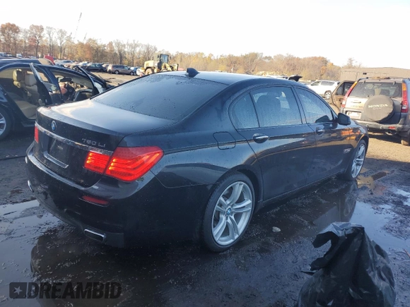 2011 BMW 7 Series 750Li xDrive with VIN WBAKC8C55BC434418, listed as a Copart auction lot 77957584 with 87,595 mi miles and Salvage title. Bid and sale history available at DreamBid. Image 3.