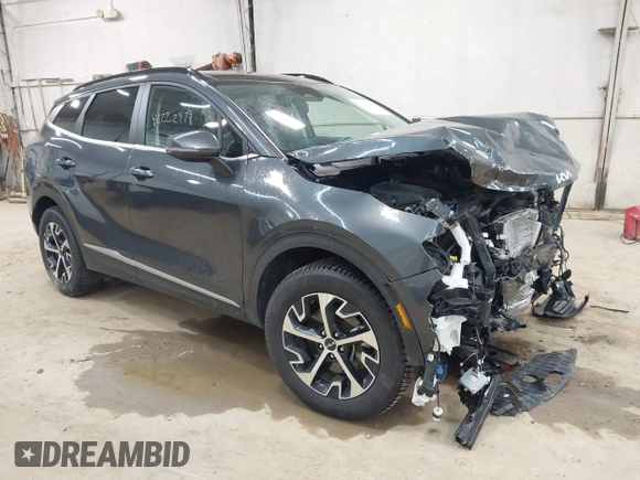 2023 Kia Sportage EX with VIN KNDPVCAG8P7040809, listed as a IAAI auction lot 42222979 with 55,345 mi miles and . Bid and sale history available at DreamBid. Image 1.