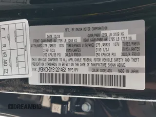 2025 Mazda CX-90 Premium Sport z VIN JM3KKCHD1S1221462, wystawiony jako IAAI lot #41765034 z przebiegiem Nie podano mil oraz . Historia ofert i sprzedaży dostępna na DreamBid. Obrazek 9.