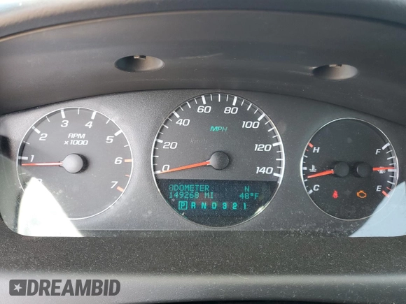 2007 Chevrolet Impala LTZ with VIN 2G1WU58R479120598, listed as a Copart auction lot 46327635 with 149,268 mi miles and Salvage Title. Bid and sale history available at DreamBid. Image 9.