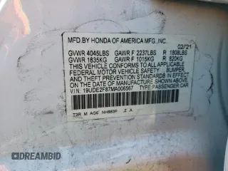 2021 Acura ILX Premium z VIN 19UDE2F87MA006567, wystawiony jako Copart lot #55941065 z przebiegiem 63 222 mil mil oraz Szkoda całkowita • Salvage title. Historia ofert i sprzedaży dostępna na DreamBid. Obrazek 12.