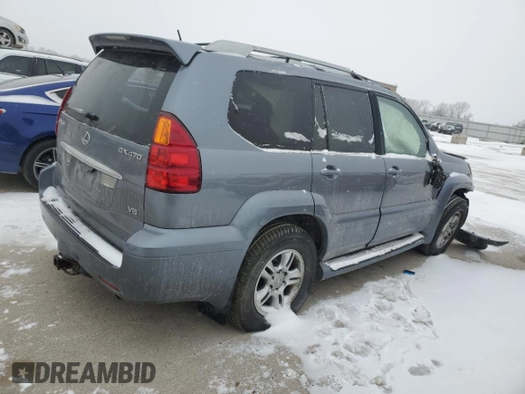 2006 Lexus GX 470 z VIN JTJBT20X460106465, wystawiony jako Copart lot #45705925 z przebiegiem 178 029 mil mil oraz Szkoda całkowita • Salvage title. Historia ofert i sprzedaży dostępna na DreamBid. Obrazek 3.