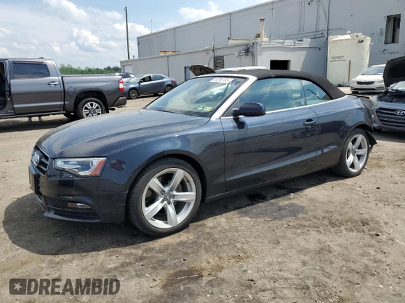 2014 Audi A5 Premium Plus z VIN WAULFAFH2EN014469, wystawiony jako Copart lot #55286105 z przebiegiem 83 532 mil mil oraz Szkoda całkowita • Salvage title. Historia ofert i sprzedaży dostępna na DreamBid. Obrazek 1.