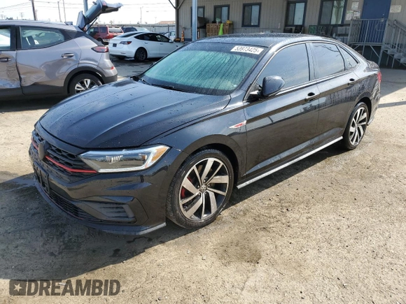 2019 Volkswagen Jetta GLI S z VIN 3VW6T7BU7KM222882, wystawiony jako Copart lot #53973425 z przebiegiem 59 698 mil mil oraz Szkoda całkowita • Salvage title. Historia ofert i sprzedaży dostępna na DreamBid. Obrazek 1.