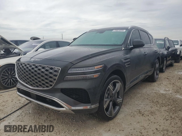 2025 Genesis GV80 Prestige with VIN KMUHEESC7SU212962, listed as a Copart auction lot 75023334 with Not Provided miles and Salvage Title. Bid and sale history available at DreamBid. Image 1.