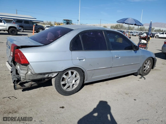 2003 Honda Civic LX with VIN 2HGES16693H582618, listed as a Copart auction lot 46436335 with 182,405 mi miles and Salvage Title. Bid and sale history available at carsss.com. Image 3.