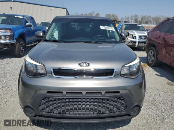 2015 Kia Soul with VIN KNDJN2A27F7121724, listed as a Copart auction lot 51036535 with 57,590 mi miles and Salvage Title. Bid and sale history available at DreamBid. Image 5.