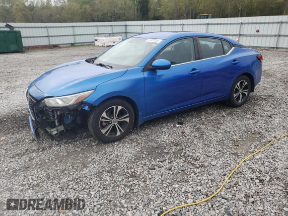 2021 Nissan Sentra SV with VIN 3N1AB8CV8MY288062, listed as a Copart auction lot 51220705 with 39,658 mi miles and Salvage Title. Bid and sale history available at carsss.com. Image 1.