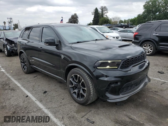 2021 Dodge Durango SRT Hellcat with VIN 1C4SDJH93MC626586, listed as a Copart auction lot 50986195 with 55,495 mi miles and Salvage Title. Bid and sale history available at DreamBid. Image 4.