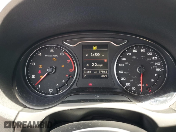 2015 Audi A3 1.8T Premium Plus with VIN WAUCCGFF0F1019043, listed as a Copart auction lot 53915025 with 83,169 mi miles and Clean Title. Bid and sale history available at carsss.com. Image 9.