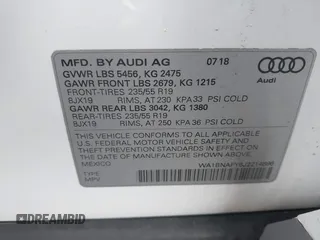 2018 Audi Q5 Premium Plus z VIN WA1BNAFY6J2214696, wystawiony jako IAAI lot #42350132 z przebiegiem 54 550 mil mil oraz . Historia ofert i sprzedaży dostępna na DreamBid. Obrazek 9.