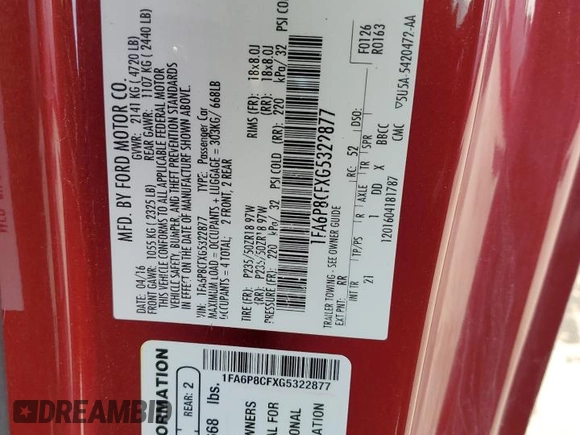 2016 Ford Mustang GT z VIN 1FA6P8CFXG5322877, wystawiony jako Copart lot #88954695 z przebiegiem 89 248 mil mil oraz Szkoda całkowita • Salvage title. Historia ofert i sprzedaży dostępna na DreamBid. Obrazek 14.
