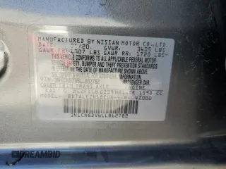 2020 Nissan Versa S with VIN 3N1CN8DV6LL862782, listed as a Copart auction lot 86968064 with 100,111 mi miles and Salvage Title. Bid and sale history available at carsss.com. Image 13.